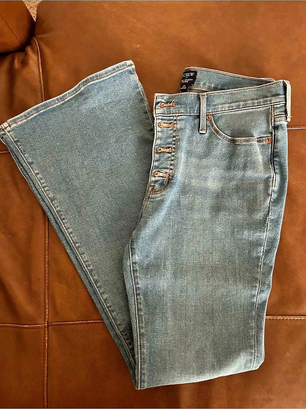 J.Crew Full-Length Flare Jean Blue Waist 28